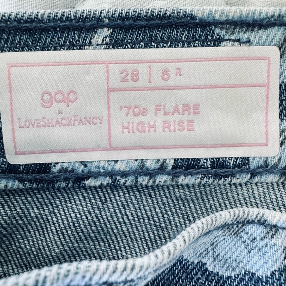Gap x LoveShackFancy ’70s Floral Flare Jeans High Rise 28R - Picture 10 of 11